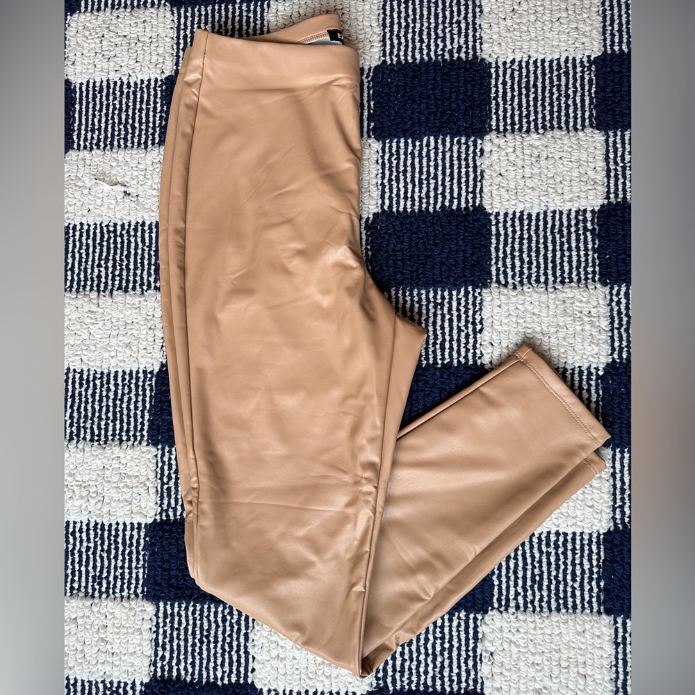 Express Nude Faux Leather pants in size Medium